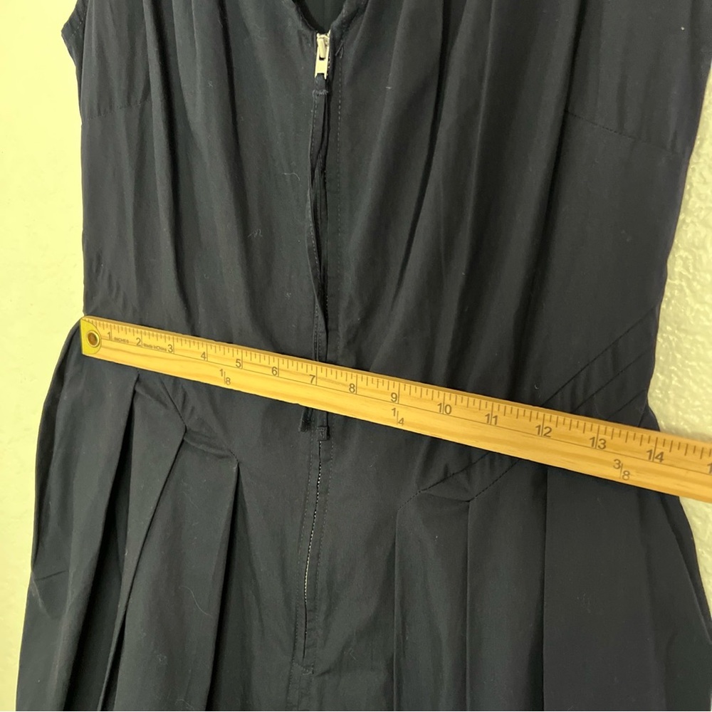 Nwt Free Assembly Women Zip Front Dress Navy Cotton maxi Flutter Sleeves - Picture 5 of 10